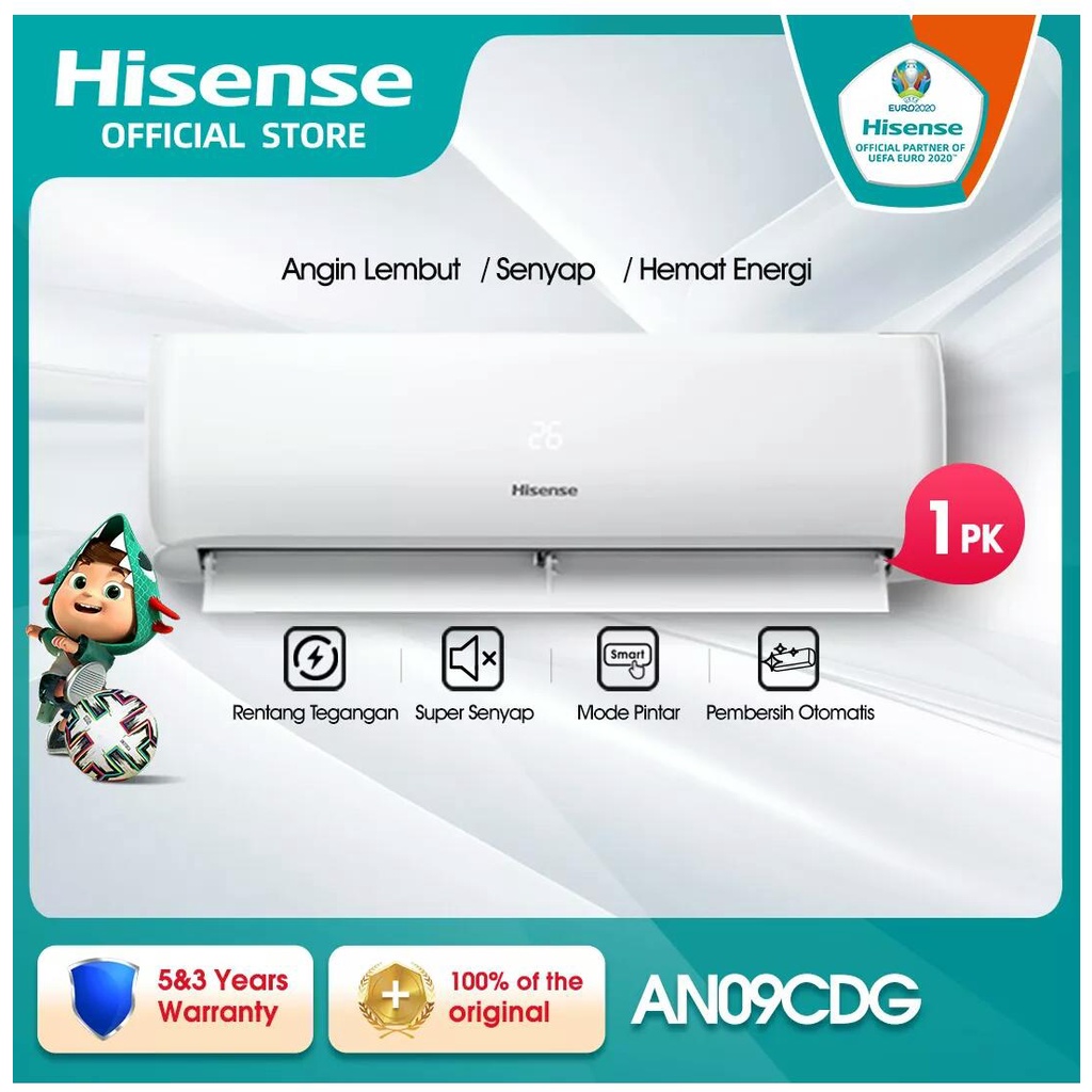 AC HISENSE 09CDG 1 PK + PASANG
