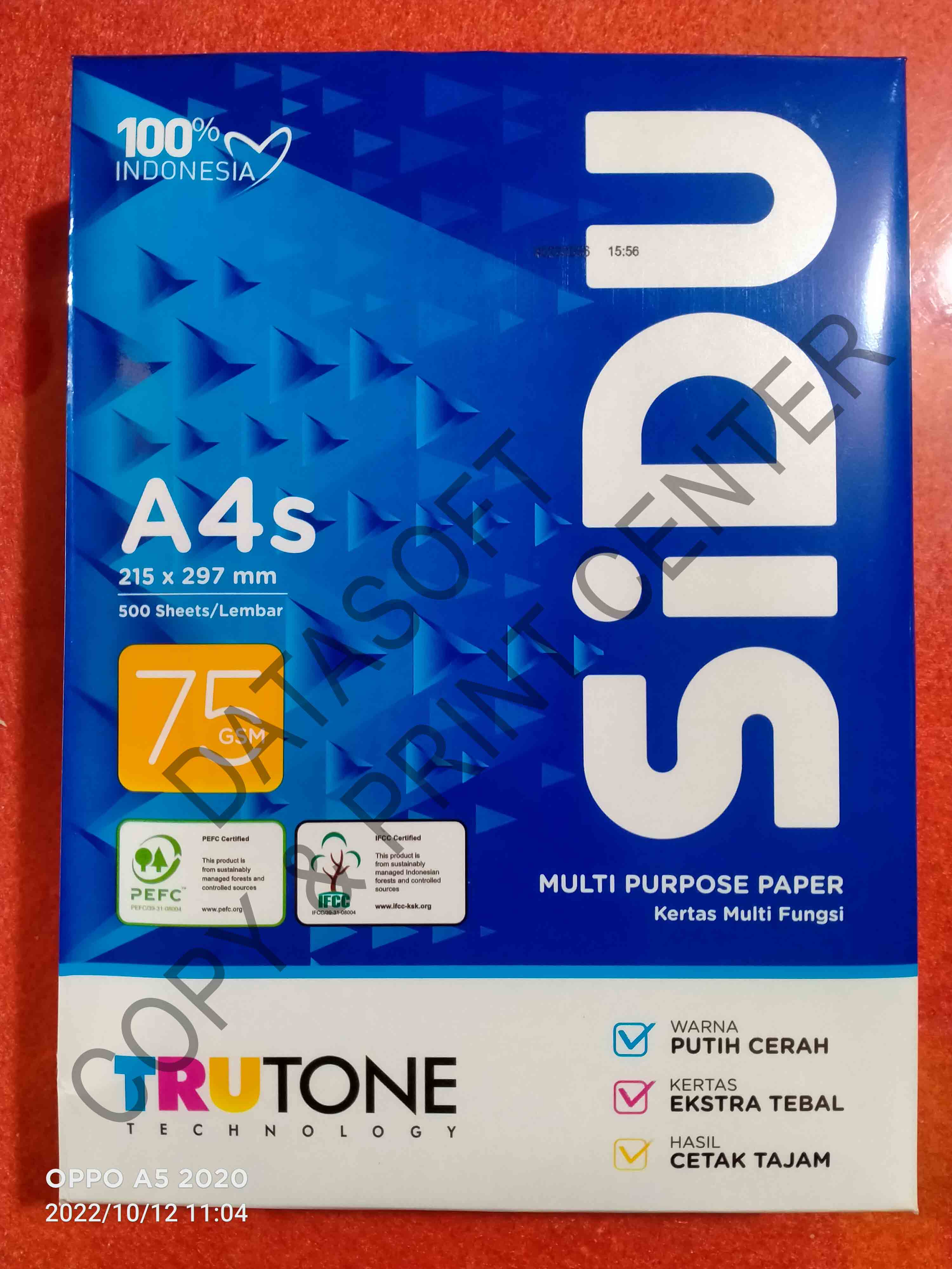 Kertas HVS A4S 75 Gsm sidu