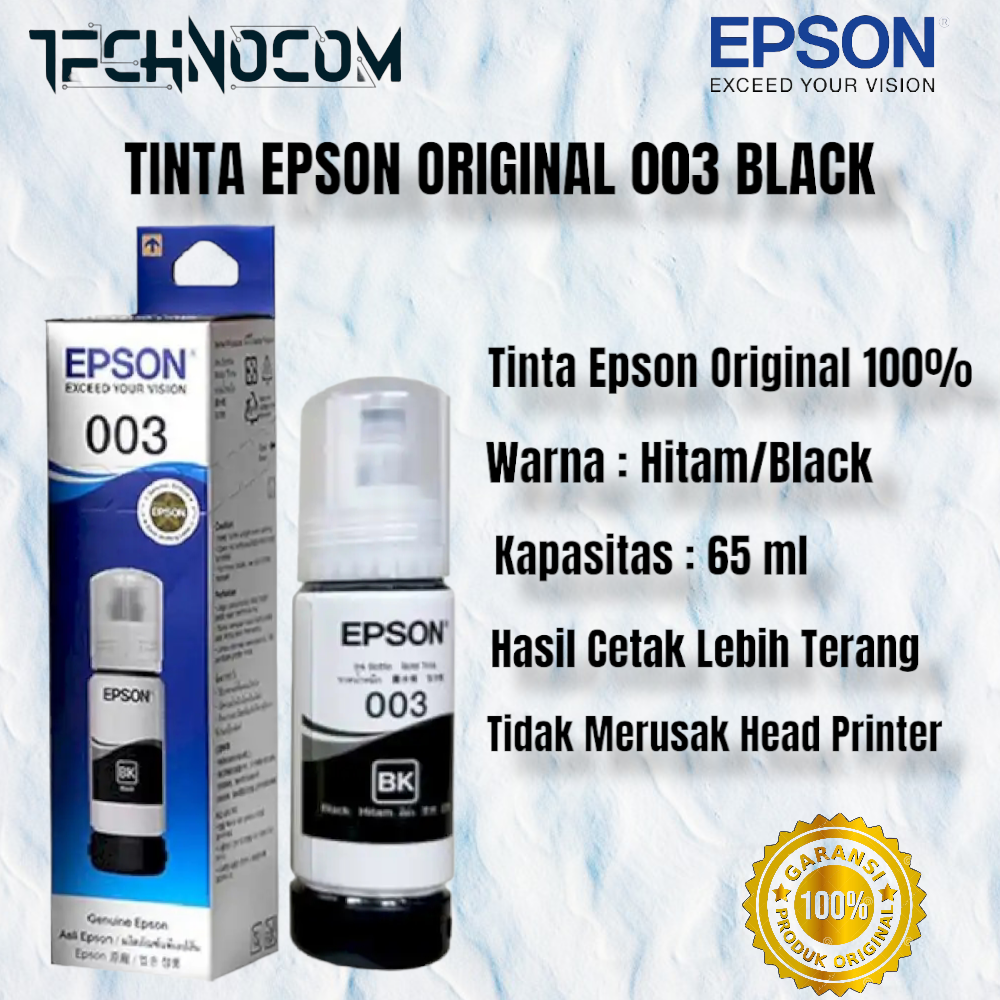 Tinta Epson Original T 003 Black / Hitam 