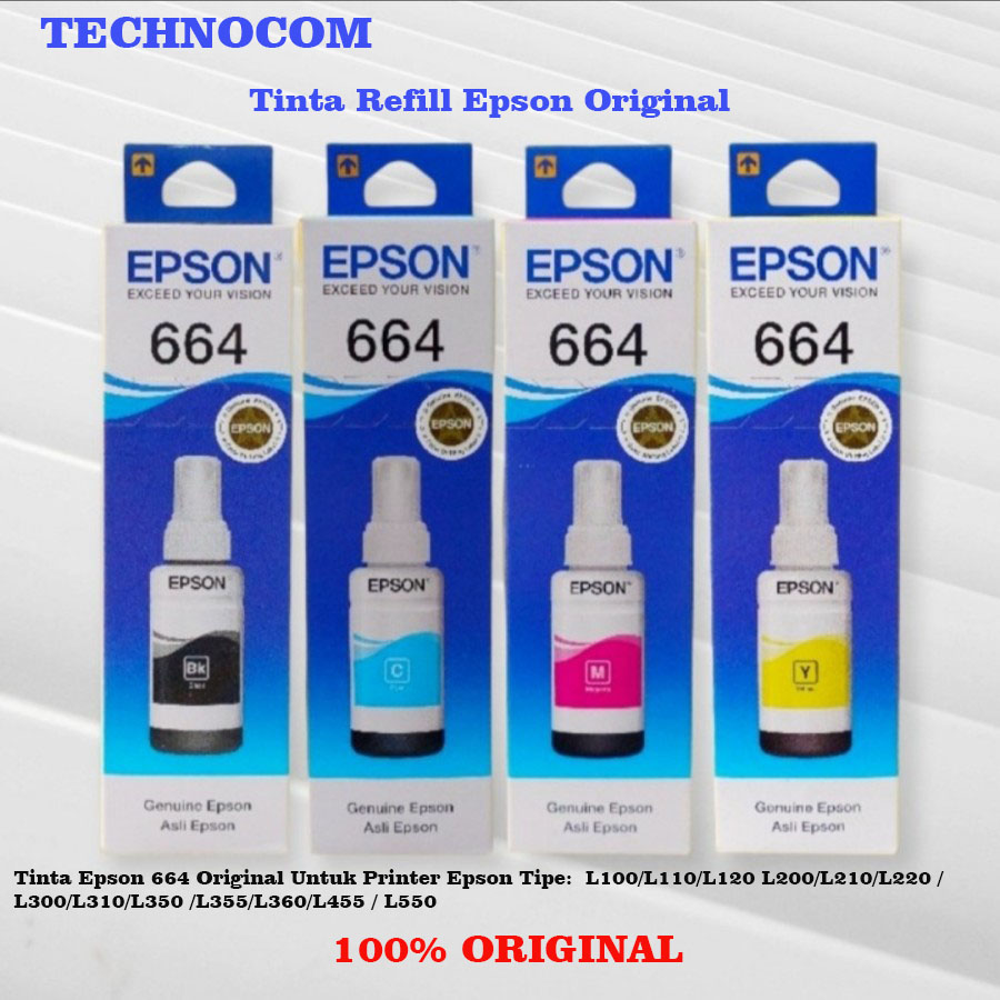 TINTA EPSON 664 ORIGINAL 1 SET ( L100/L110/L120 L200/L210/L220 L300/L310/L350 L355/L360/L455 L550/L555/L565/L1300) 