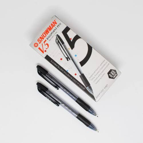 SNOWMAN PULPEN V-5 COMPORT GRIP BLACK