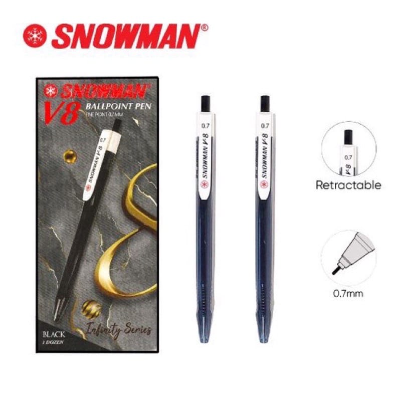 SNOWMAN PULPEN V-8 BLACK