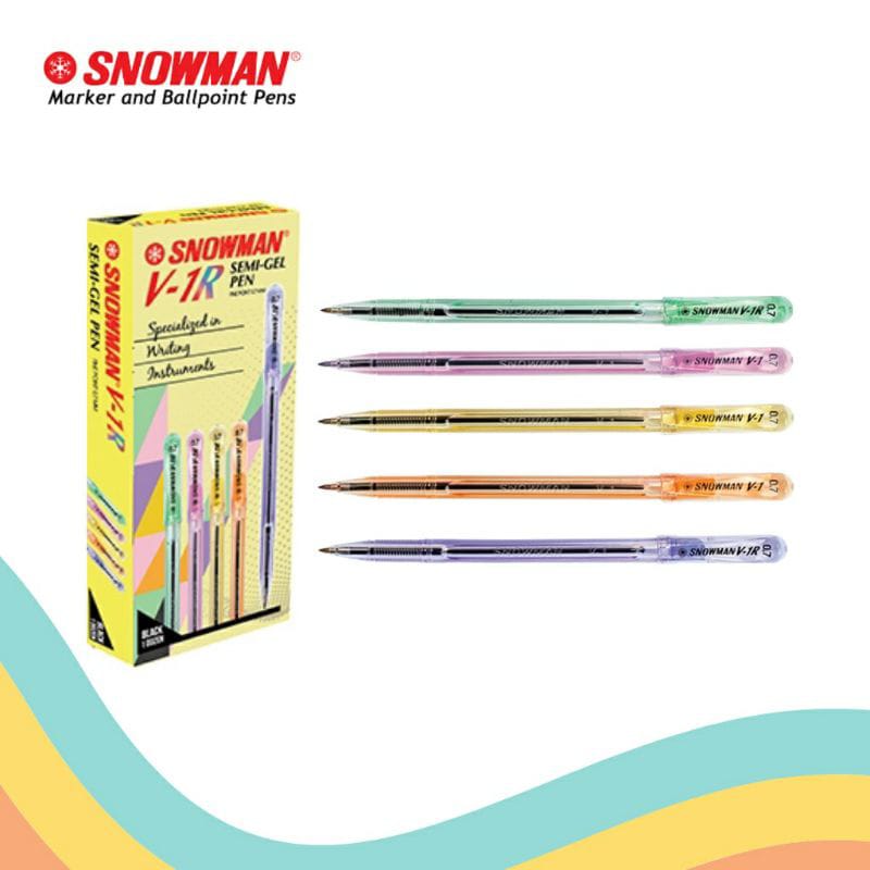 SNOWMAN PULPEN V-1R BLACK 
