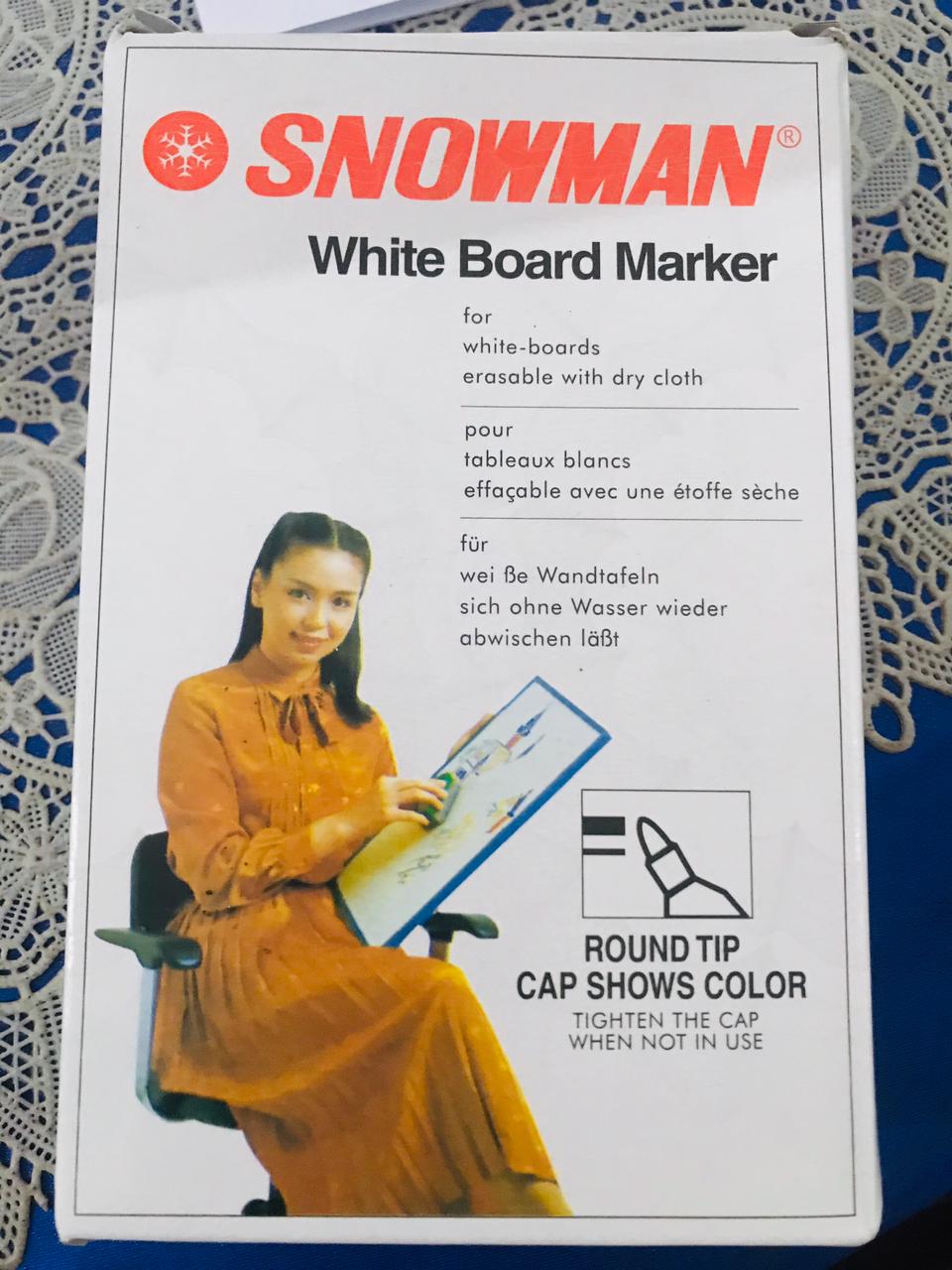 (L) Snowman White Board BG-12 Black