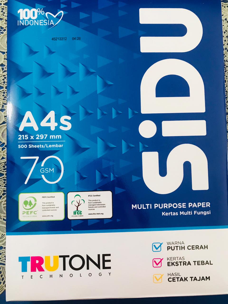 Kertas Sidu A4s 70 gram