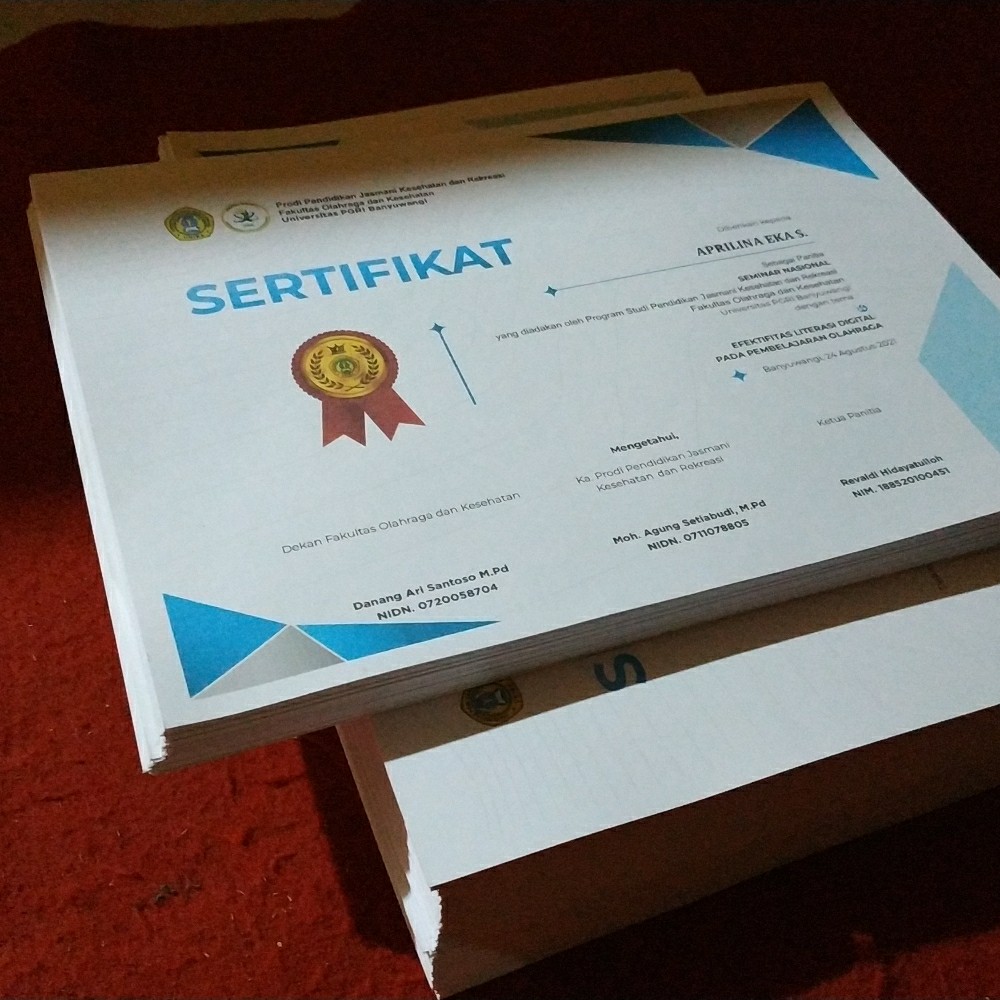 Cetak sertifikat / piagam