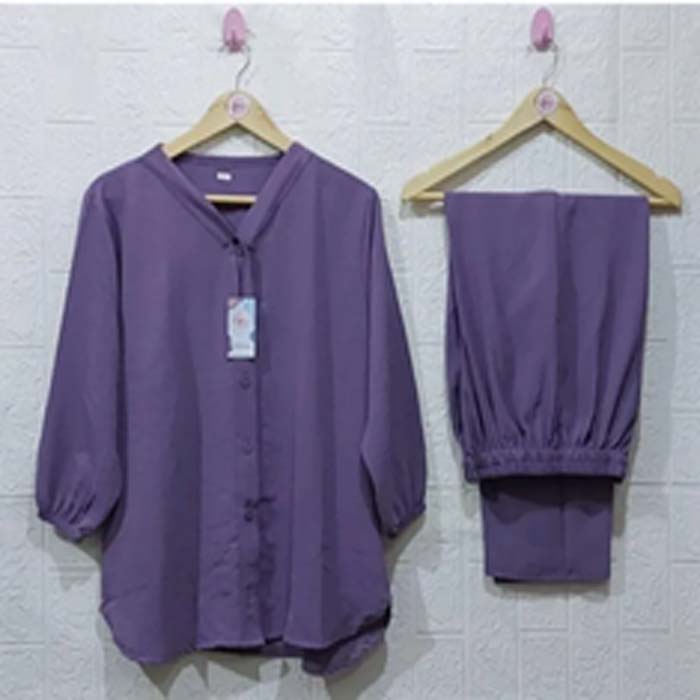 ONE SET WANITA DEWASA CRINCLE AIRFLOW SET WANITA FUL KANCING/STELAN WANITA