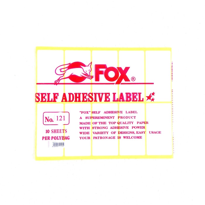 Sticker Undangan (self adhesive label) kode 121