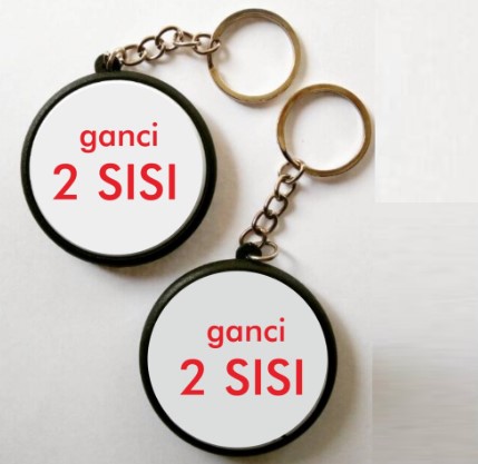 Gantungan kunci 2 sisi desain custom