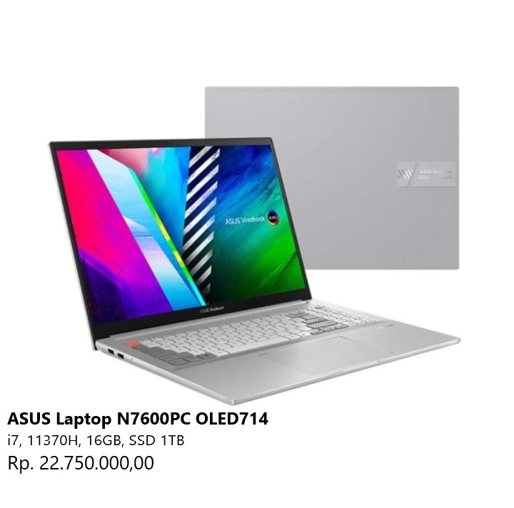 ASUS Laptop N7600PC i7, Oled714 