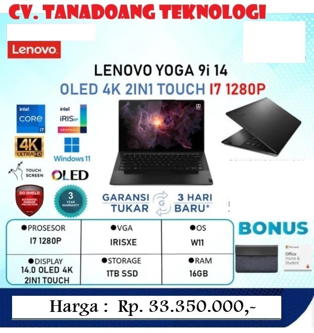 Lenovo YOGA SLIM i9 14 OLED 4K 2in1 17 1280P