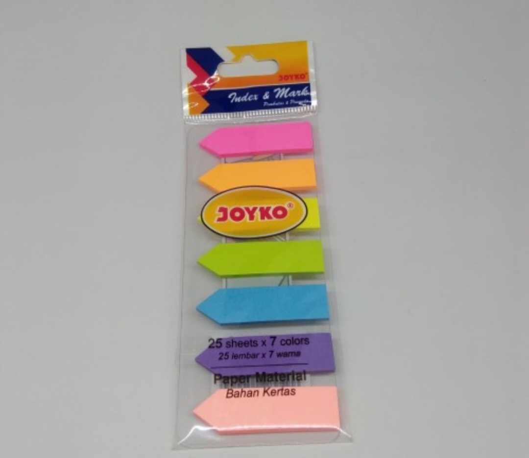 Pembatas kertas kecil warna warni (stick note)