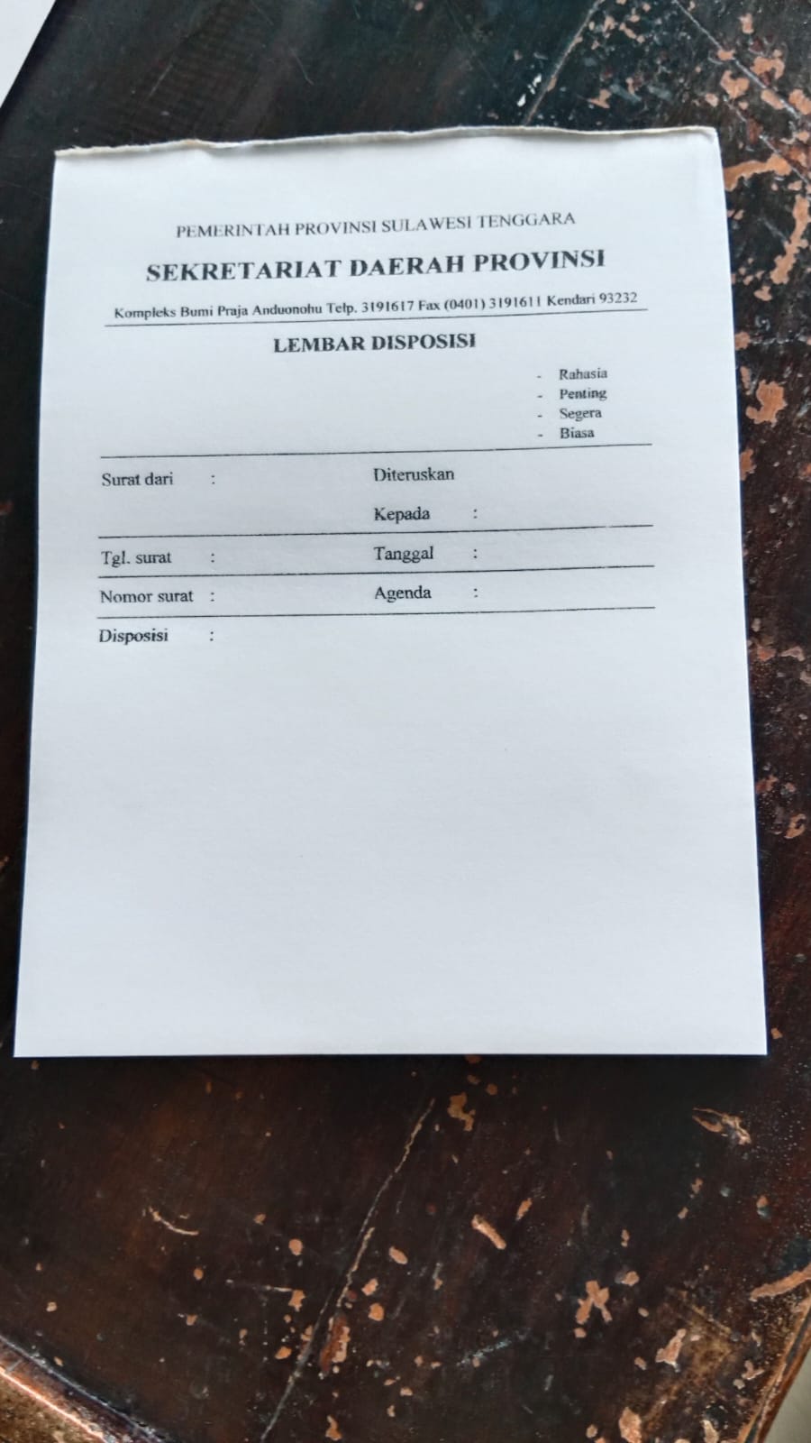 Lembar Disposisi