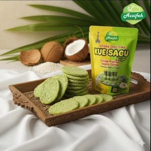 Kue sagu krispi pandan
