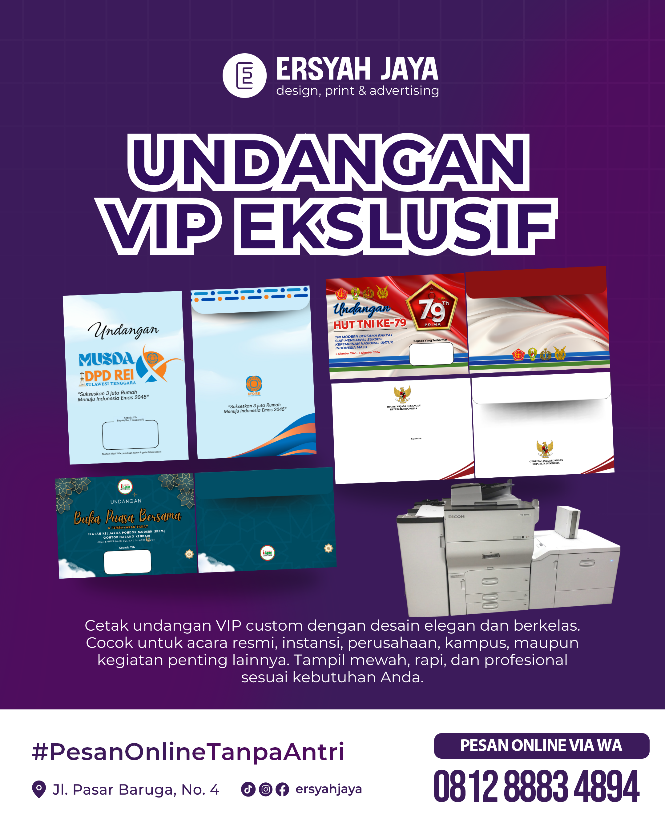 Cetak Undangan VIP Custom Isi 3 – Elegan & Profesional