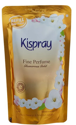 Kispray Pouch Glamorous Gold Pelembut &amp; Pelicin Pakaian [300 mL] 