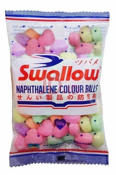 KAMPER LEMARI WARNA SWALLOW NAPTHALENE 300 GR ANTI JAMUR NGENGAT