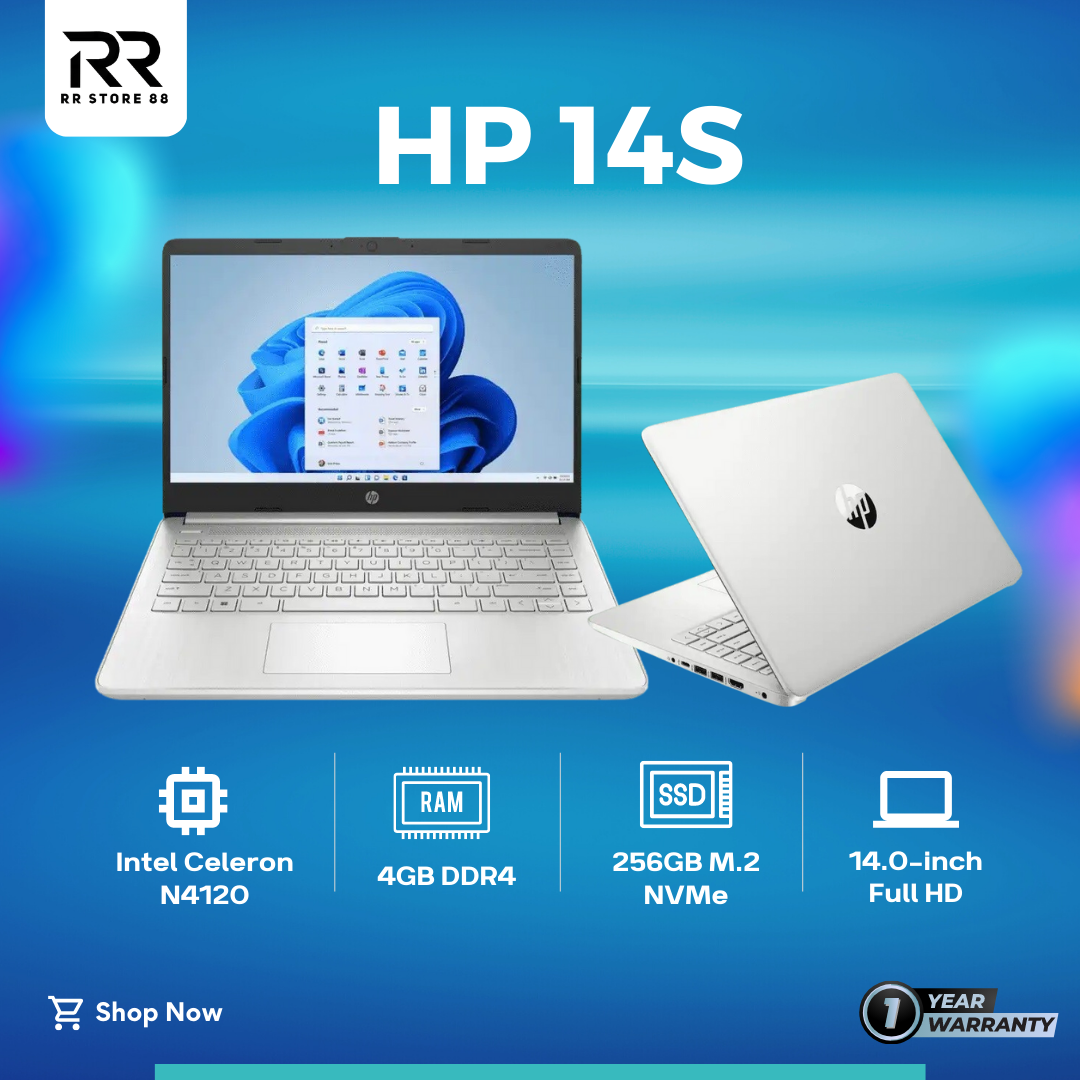 HP 14S-DQ0508TU // Celeron N4120 // RAM 4GB // SSD 256GB