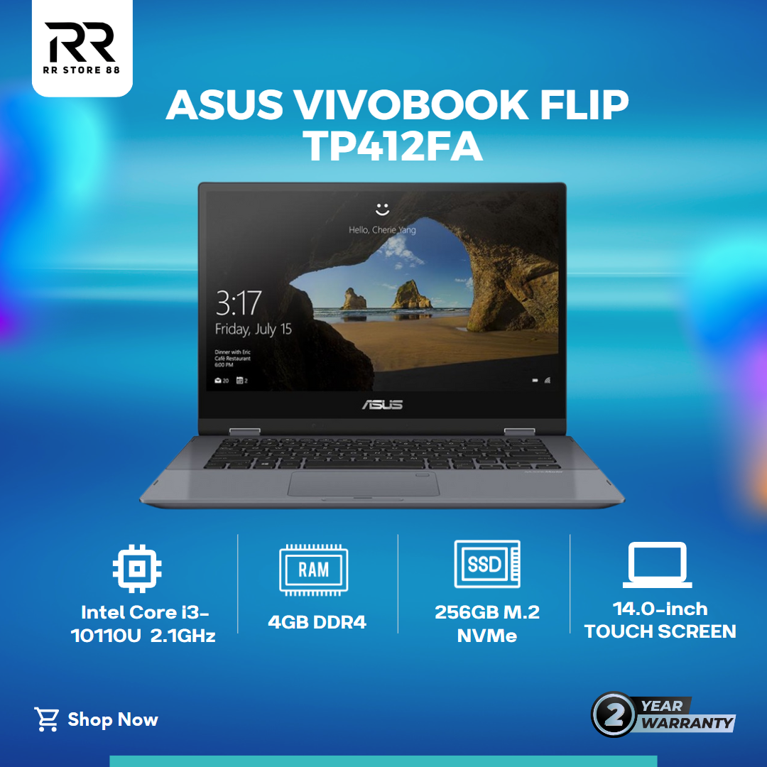 ASUS VIVOBOOK FLIP TP412FA TOUCHSCREEN // Core i3-10110U // RAM 4GB // SSD 256GB // 