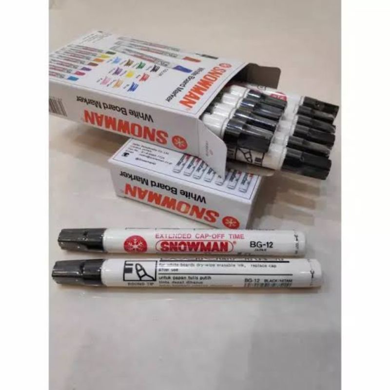 SPIDOL SNOWMAN WHITEBOARD BG12 HITAM