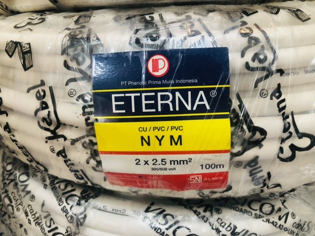 Kabel NYM 2 x  2.5 mm Eterna Roll 100 Meter