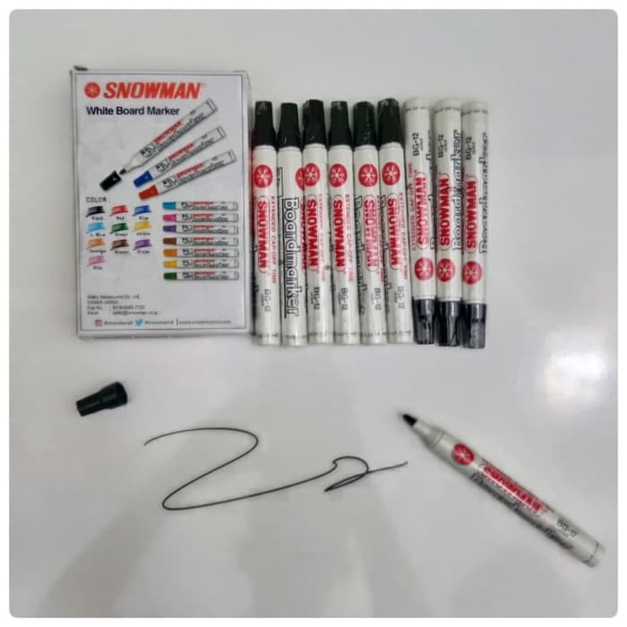 Spidol Snowman White Board Hitam