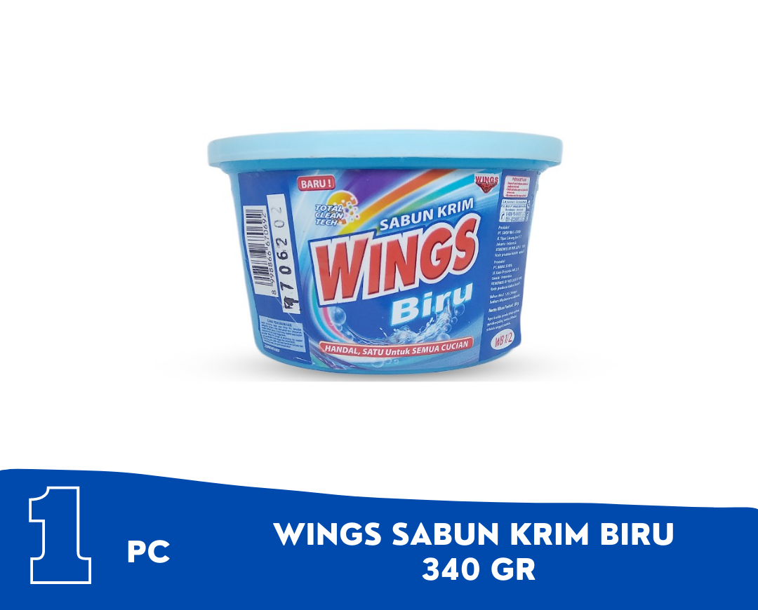 Sabun Krim Wings Biru 340 G Cup