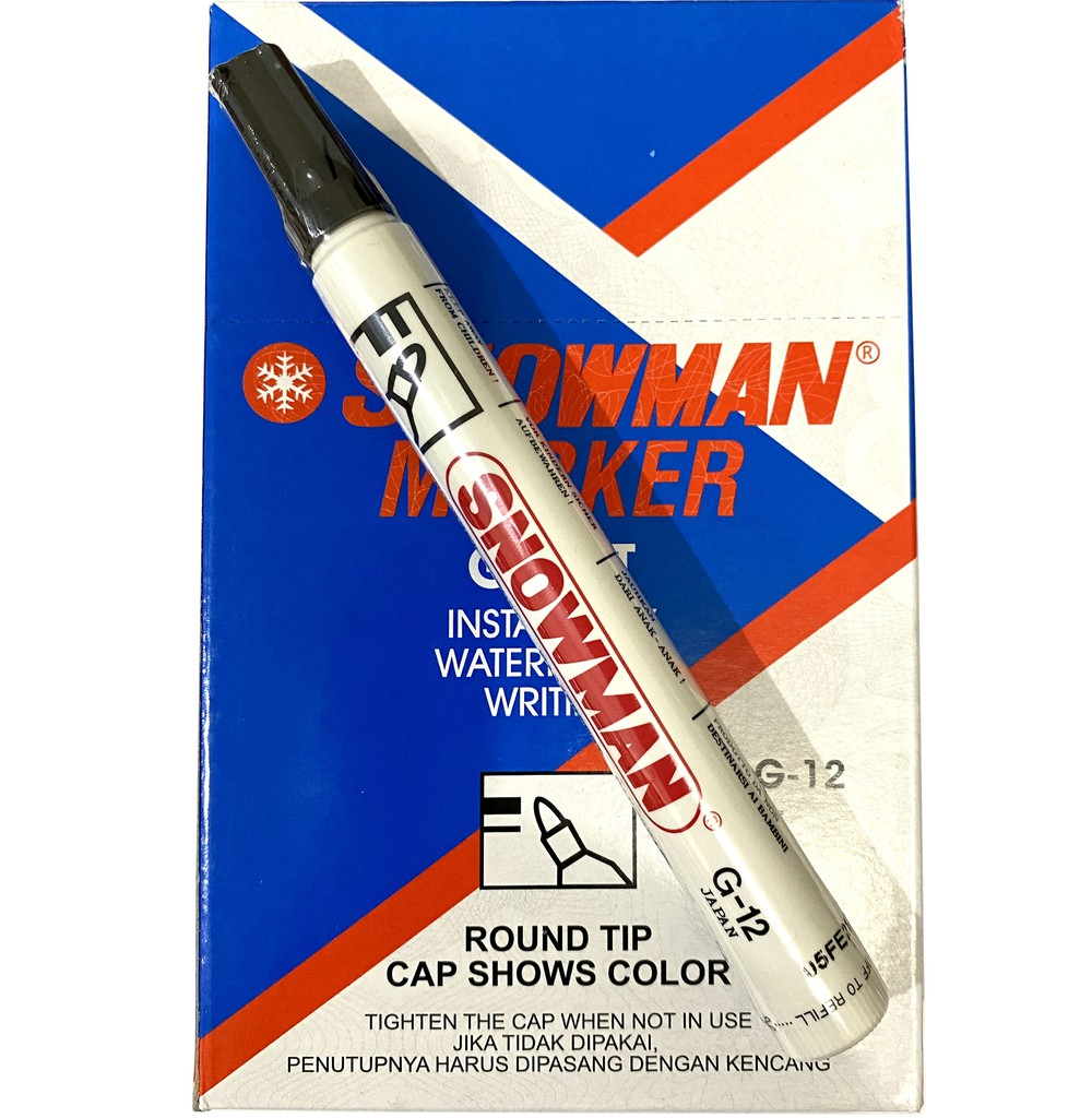 Snowman Spidol Permanent Hitam 