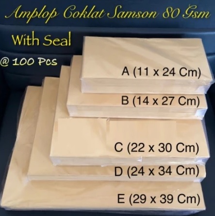 Cetak Amplop Coklat uku. 29 x 39 cm