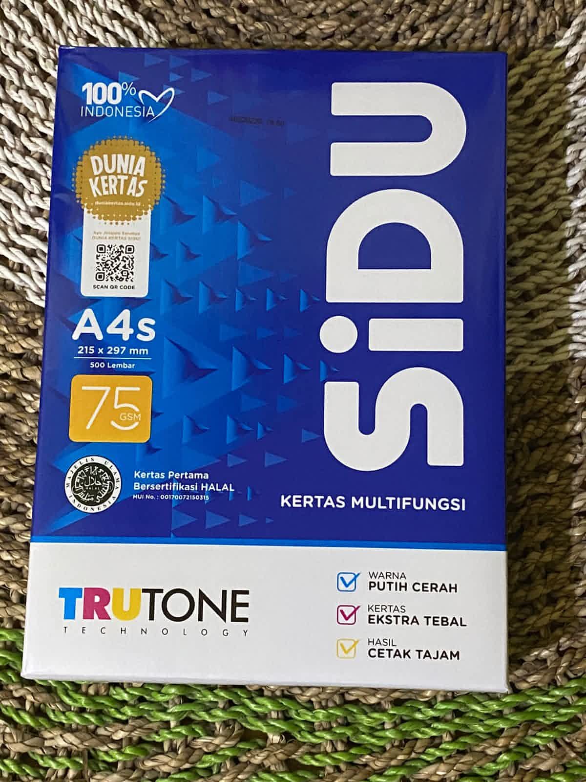 KERTAS HVS SIDU A4s 75 gsm