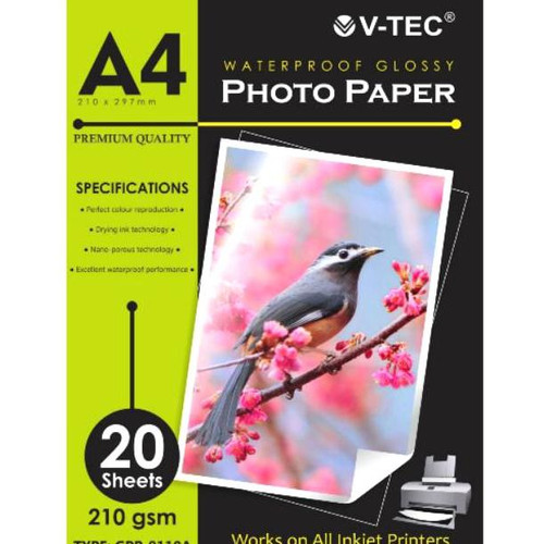 GLOSSY PHOTO PAPER PREMIUM A4 210gsm