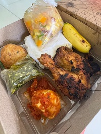 Nasi ayam bakar + Perkedel + Telur balado